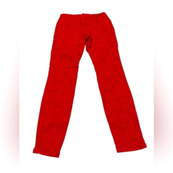 Anthropologie Pilcro Letterpress High Rise Skinny Red Pattern Jean Size 25P - Picture 2 of 4